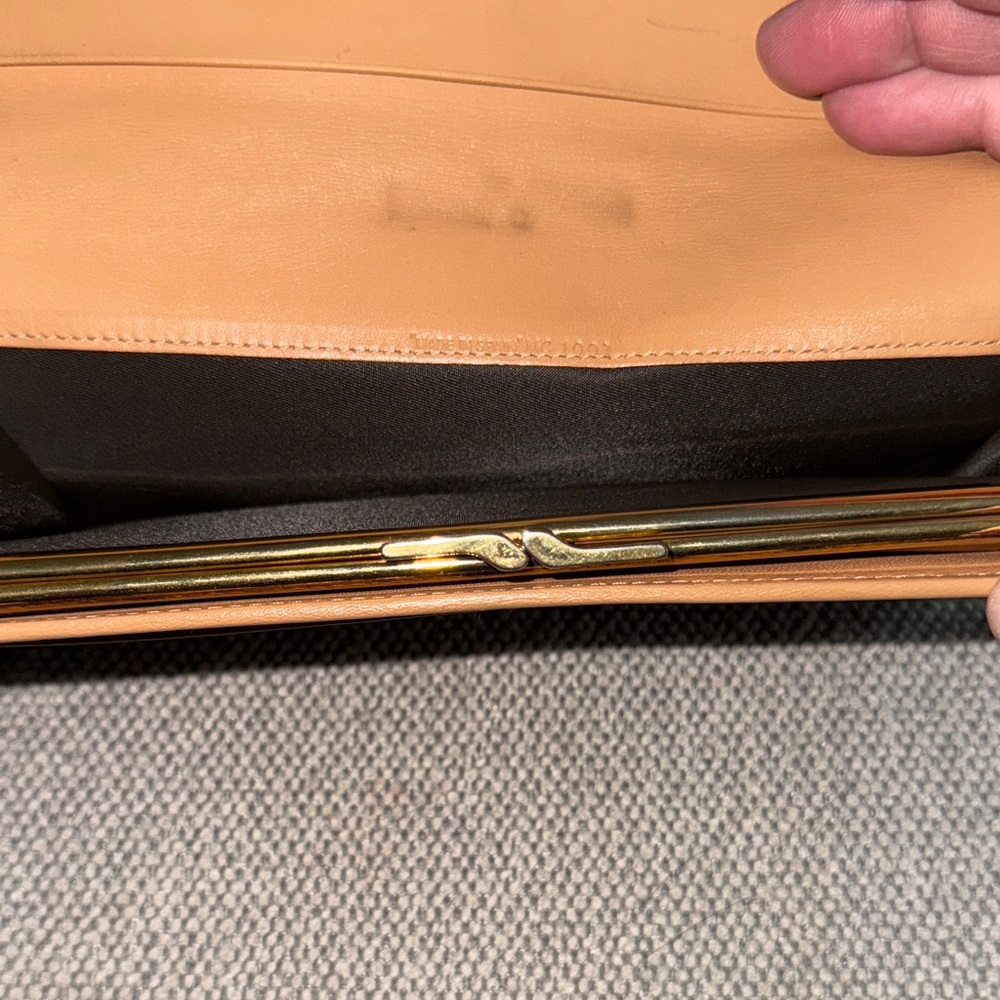 Dior Tan and Brown Monogram Wallet with snap clip close pouch. - Picture 12 of 13